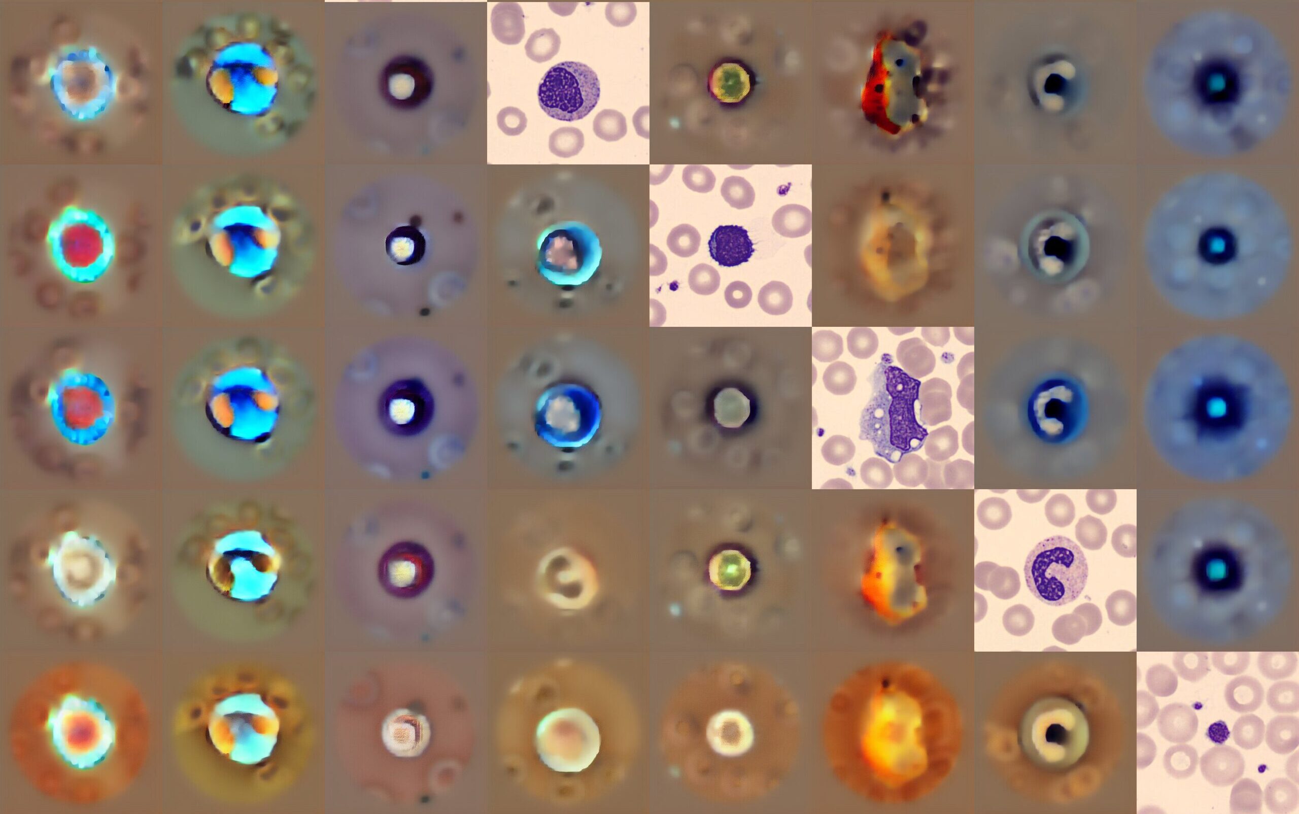 Различные типы клеток крови, анализируемые CytoDiffusion — генеративным инструментом искусственного интеллекта, используемым для выявления аномалий в образцах крови